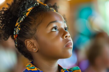 African American black girl, Educational activity for children