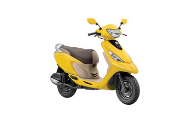 Yellow future scooter, electric scooter or scooty