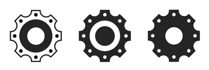 Gears icon on white background. Vector logo gears illustration.