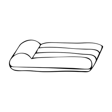 rolled blanket black and white clip art preview