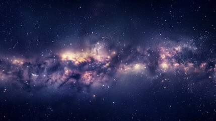 Panorama milky way galaxy with stars and space dust in the universe