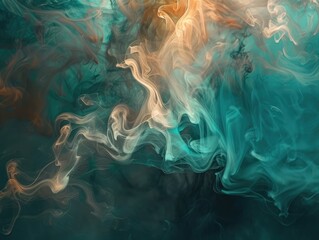 Billowing bronze and teal smoke