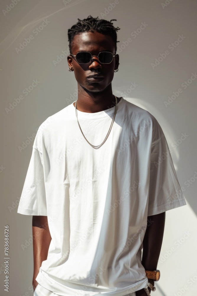 Canvas Prints Man wearing sunglasses and white shirt