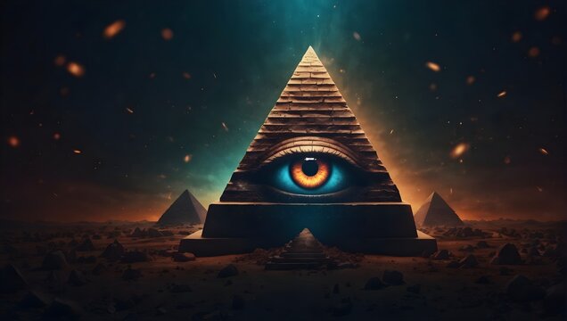 the Illuminati eye in the triangle, All Seeing Eye, illuminati symbol