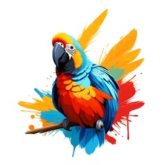 Fototapeta premium Majestic Parrot in Flight with Colorful Background