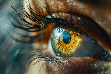 Fotobehang Intense Macro Shot of a Human Eye with Vivid Colors © smth.design