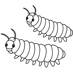 illustration of two caterpillar- Vector - Vector art - Vector illustration - Vector design - Latest Vector - Ultimate Vector - Premium Vector - Vector pro