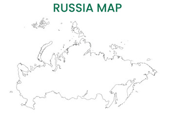High detailed map of Russia. Outline map of Russia. Europe