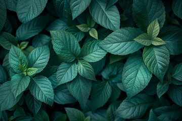 Lush Green Foliage Texture Vibrant Nature Background