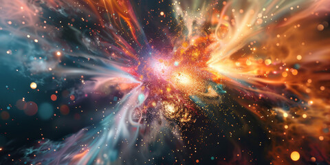 Cosmic Explosion of Colors: Abstract Space Artwork