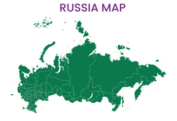 High detailed map of Russia. Outline map of Russia. Europe