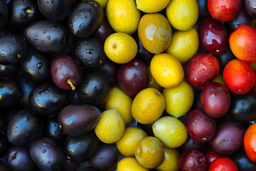Vibrant medley of olives close-up