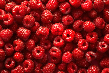 Ripe raspberries detailed close-up