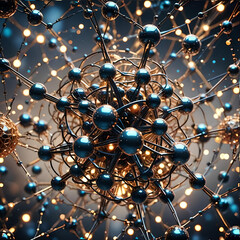 Quantum physics concept of atoms interactions. Generative Ai - 783692945