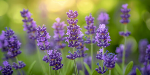 Obraz premium Serene Lavender Field at Sunset: Tranquil, Aromatic, Natural Beauty