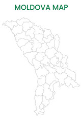 High detailed map of Moldova. Outline map of Moldova. Europe