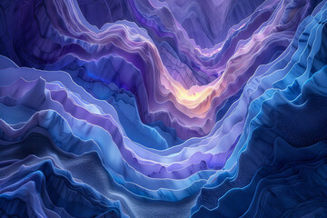 Surreal Digital Artwork of Abstract Colorful Canyons - obrazy, fototapety, plakaty
