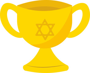 A glass with a six-pointed star pattern or design on its surface. The Star of David is an important Jewish religious and cultural symbol.