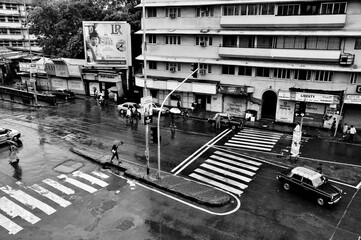 Zebra crossing, Nana Chowk, Grant Road, Bombay, Mumbai, Maharashtra, India, Asia