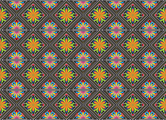 Geometric vector background with sacral tribal ethnic elements. Traditional triangles gypsy geometric forms sprites tribal themes apparel fabric tapestry print
