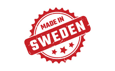 Made In Sweden Rubber Stamp