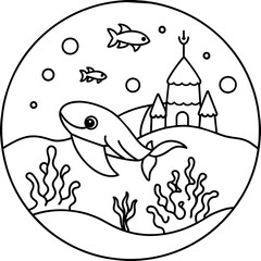     whimsical underwater world vector illustration.
