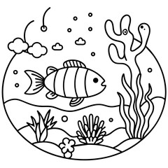     whimsical underwater world vector illustration.
