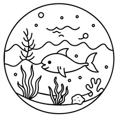     whimsical underwater world vector illustration.
