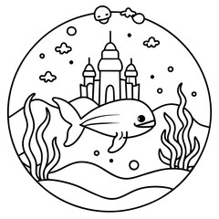     whimsical underwater world vector illustration.
