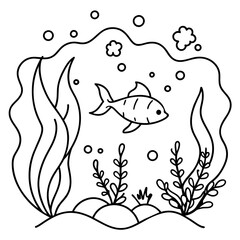     whimsical underwater world vector illustration.
