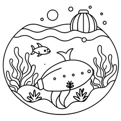     whimsical underwater world vector illustration.
