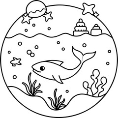     whimsical underwater world vector illustration.
