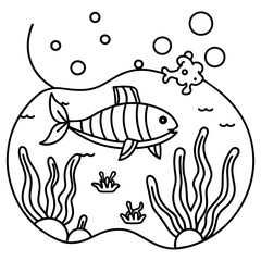     whimsical underwater world vector illustration.
