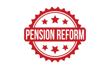 Red Pension Reform Rubber Stamp Seal Vector