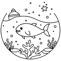     whimsical underwater world vector illustration.
