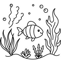     whimsical underwater world vector illustration.

