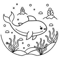 Fototapeta premium whimsical underwater world vector illustration. 
