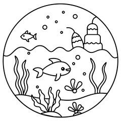     whimsical underwater world vector illustration.

