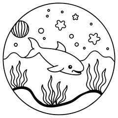     whimsical underwater world vector illustration.
