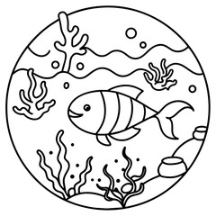     whimsical underwater world vector illustration.
