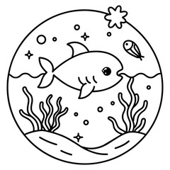     whimsical underwater world vector illustration.
