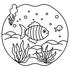     whimsical underwater world vector illustration.
