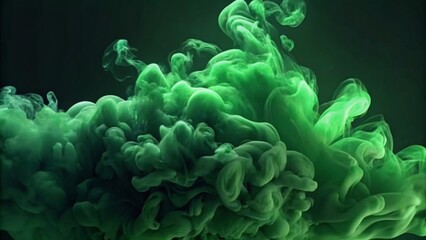 Fototapeta premium Dark green smoke on a black background