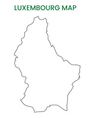 High detailed map of Luxembourg. Outline map of Luxembourg. Europe