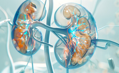 Human kidney 3D image - close-up