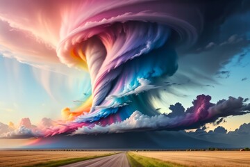 multi-colored tornado, background made of multi-colored tornado in pastel colors