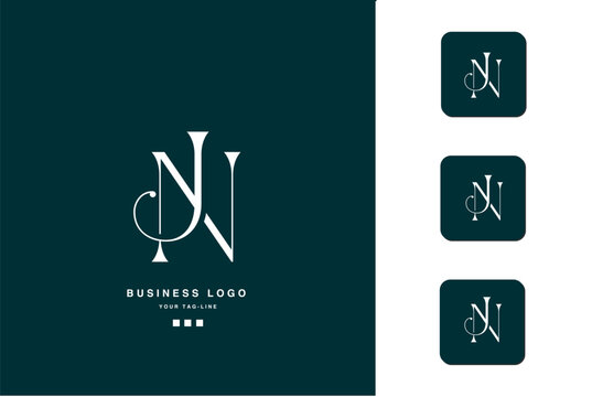 JN, NJ, J, N, Abstract Letters Logo Monogram