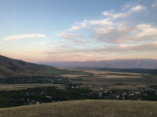 Obraz premium sunset over the hills