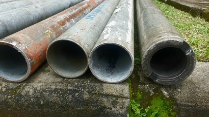iron pipes for construction background