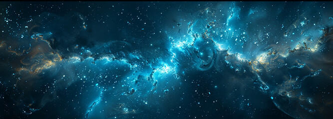 Stunning cosmic landscape with vibrant nebula and stars. Background space design - obrazy, fototapety, plakaty